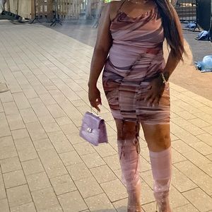 Mesh shades of purple dress